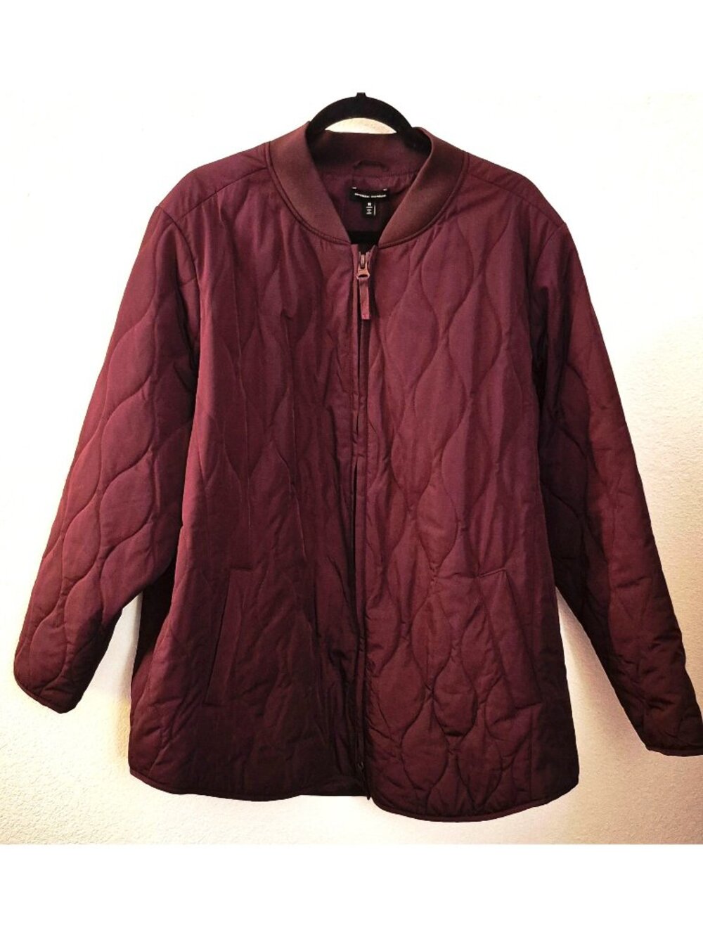 Universal Standard Burgundy Quilted  Plus Size Zip Front Jacket Size 18/20* Euc